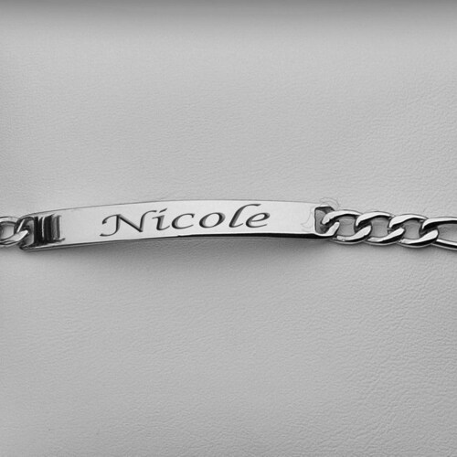 Personalized Bracelet Silver Ladies ID Bracelet Custom Etsy