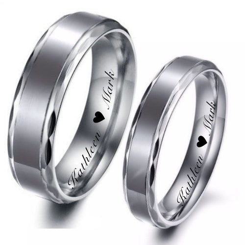 Engraved Promise Rings Personalized Rings Couple's Ring Etsy