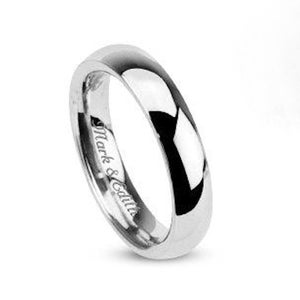 Personalized Ring Silver Band Engraved Ring Stainless Steel Custom Ring For Men Promise Ring Men&#39;s Wedding Band Gift For Him Comfort Fit