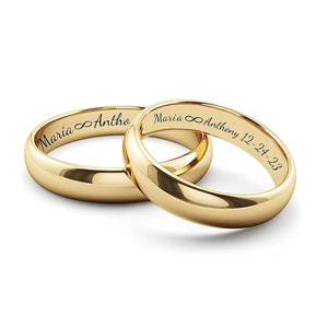 Personalised gold rings with names best sale