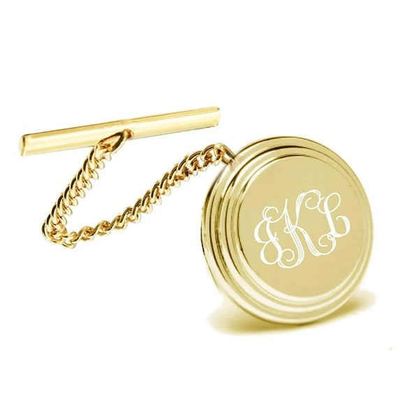 Personalized Tie Tack, Engraved Tie Pin, Monogrammed Tie Pin, Gold Tie Pin, Tie Clip, Wedding Favors, Groomsmen Gifts, Buy 6 Get 7th Free