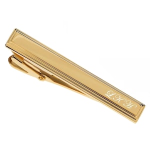 Personalized Tie Clip, Gold Tie Bar, Engraved Tie Clip, Custom Tie Clip, Groomsman Gifts, Father&#39;s Day Gift, Buy 6 Get 7th Free