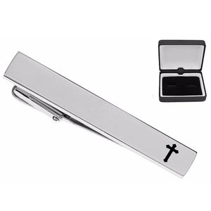 Engraved Cross Tie Clip Personalized Silver Tie Clip Religious Gifts Custom Engraved Tie Clip Tie Bar Lord Faith Jesus, Buy 6 Get 7th Free