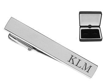 Personalized Tie Clip Silver Tie Clip Custom Engraved Free Best Man Gift For Him Dad Groom Groomsman Gift Wedding Gift, Buy 6 Get 7th Free