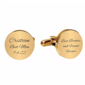 Personalized Cufflinks, Engraved Cufflinks, Gold Cufflinks, Custom Cufflinks, Groomsmen Gifts, Gifts For Him, Dad Gifts, Buy 6 Get 7th Free