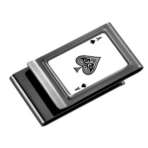 Personalized Ace of Spades Money Clip & Credit Card Holder Engraved Free image 1