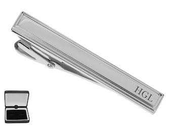 Personalized Tie Clip Engraved Silver Tie Clip For Groom Groomsman Best Man Gift Custom Tie Bar For Men Father's Day Gift Buy 6 Get 7th Free