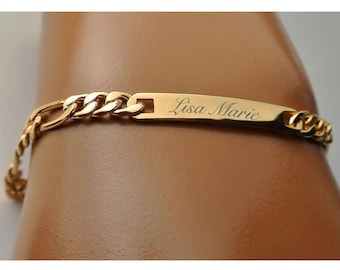 Pulsera de oro personalizada Pulsera delicada para mujer Pulsera de identificación de oro fino inoxidable Pulsera de identificación personalizada con firma de escritura para mujer,