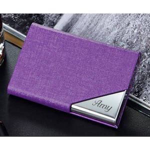 Tarjetero de cuero sintético personalizado, tarjetero personalizado, regalo de oficina corporativa grabado, tarjetero de bolsillo, regalo de abogado