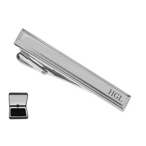 Personalized Engraved Silver Mens Tie Clip – Custom Groomsman Gift, Stainless Steel Bar, gift for him, Buy 6 get 7th FREE