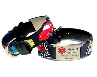 Engraved Medical Bracelet, Children's Medical Alert Bracelet, Kid's ID Bracelet, Custom Engraved Bracelet, Baby Medical Alert Bracelet