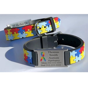 Engraved Medical Bracelet Children's Autism Medical Alert Bracelet Kid's ID Bracelet Personalized Autism Bracelet Autistic Alert Bracelet