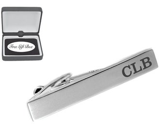 Personalized Tie Clip, Silver Brushed Tie Clip Custom Engraved Free, Groomsman Gifts, Wedding Accessories, Tie Bars, Buy 6 Get 7th Free