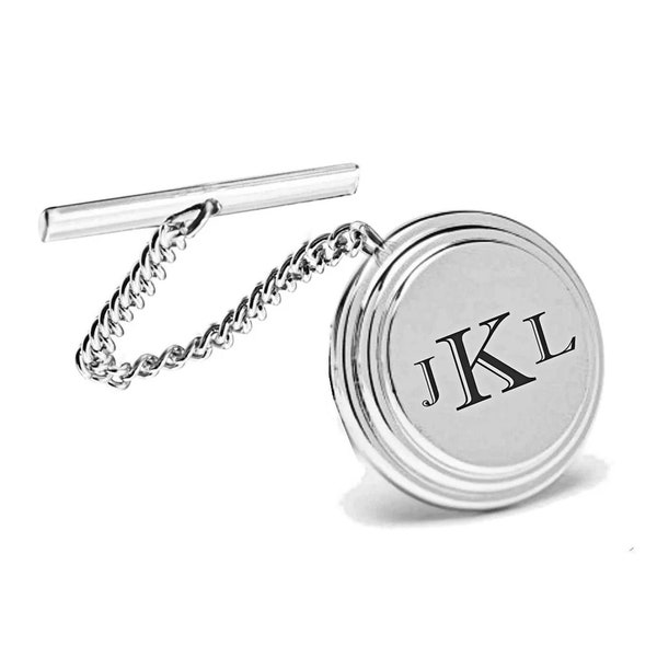 Personalized Tie Tack, Engraved Tie Pin, Monogrammed Tie Pin, Silver Tie Pin, Tie Clip, Groomsmen Gifts - Buy 6 Get 7th Free