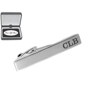 Personalized Tie Clip, Silver Brushed Tie Clip Custom Engraved Free, Groomsman Gifts, Wedding Accessories, Tie Bars, Buy 6 Get 7th Free