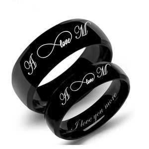  MABELLA Couple Rings Black Men's Titanium Matching