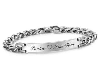 Personalized Bracelet, Ladies Engraved Engraved Silver ID Bracelet, Custom Engraved Bracelet, Silver Bracelet, Personalized Silver Bracelet,