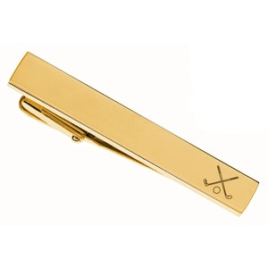 Engraved Gold Golf Tie Clip - Gift For Golfer - Personalized Gold Tie Clip - For Golfers - Golf Clubs Tie Clip - Buy 6 Get 7th Free