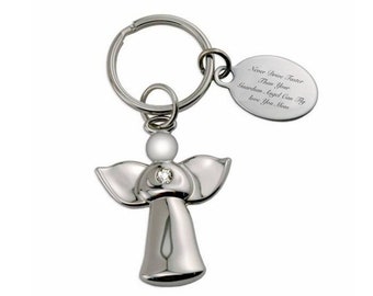 Llavero de ángel de la guarda personalizado grabado gratis