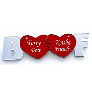 Acrylic Best Friends Keychain or Necklace, Engraved Keychain, Gift For Best Friends, BFF Keychain, Best Friends Set, Custom Engraved Free