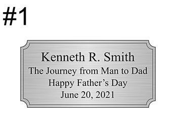 Engraved Silver Satin Brass Plate – Personalized Memorial Plaque (2.5x1.25")