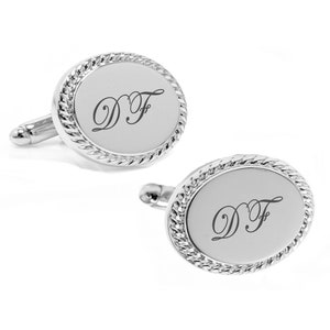 Personalized Cufflinks, Engraved Cufflinks, Silver Cufflinks, Cufflinks, Groomsman Gifts, Father&#39;s Day Gift, Buy 6 Get 7th Free