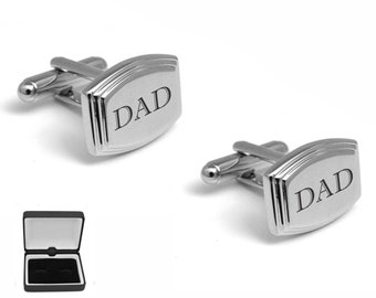 Personalized Engraved Silver Cufflinks, Groomsmen Wedding Gifts Buy 6 Get 7th Free