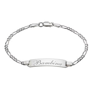 Personalized Sterling Silver Baby ID Bracelet, Engraved Baby Bracelet, Kid&#39;s Bracelet, Children&#39;s Bracelet, Baby Name Bracelet 5.5inches