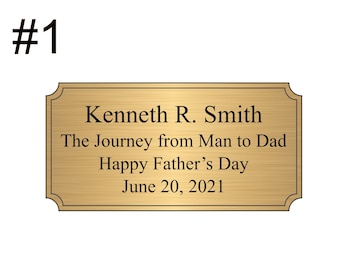 Engraved Brass Memorial Plate – Personalized Trophy Plaque (2.5 x 1.25)