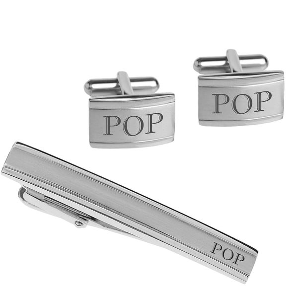 Personalized Cufflinks, Engraved Tie Clip, Monogrammed Cufflink & Tie Clip Set, Groomsmen Gifts, Father's Day Gift, Buy 6 Get 7th Free