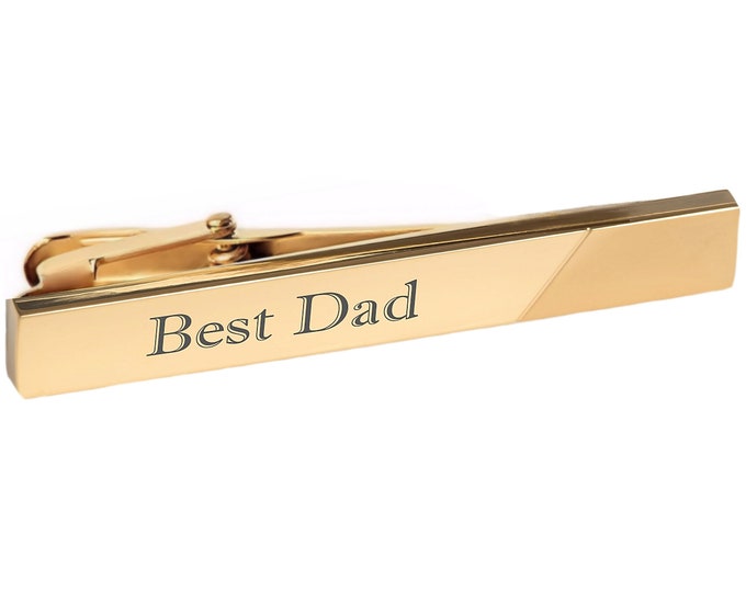 Engraved Tie Clip - Monogrammed Tie Clip - Personalized Two Tone Gold Tie Clip Custom - Groomsmen Gifts - Buy 6 Get 7th Free