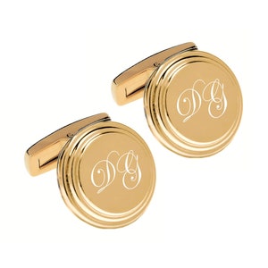 Personalized Cufflinks, Engraved Cufflinks, Gold Cufflinks, Custom Cufflinks, Monogrammed Cufflinks, Groomsmen Gifts, Buy 6 Get 7th Free