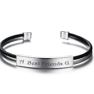 Personalized Bracelet, Two Tone Iridescent Bangle, Silver ID Bracelet, Custom Engraved Bangle, Bangle Bracelet, Personalized Silver Bangle