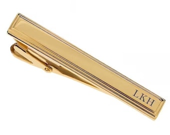 Personalized Tie Clip, Engraved Tie Clip, Gold Tie Clip, Tie Bar, Groomsman Gift, Gift For Him, Men's Gifts, Buy 6 Get 7th Free