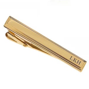 Personalized Tie Clip, Engraved Tie Clip, Gold Tie Clip, Tie Bar, Groomsman Gift, Gift For Him, Men's Gifts, Buy 6 Get 7th Free