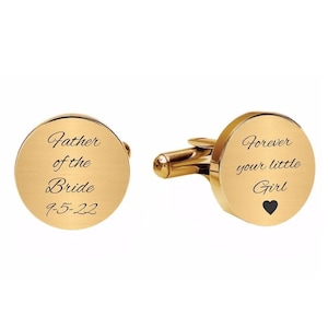 Personalized Cuff links, Engraved Cufflink, Gold Cufflinks, Custom Cuff links, Groomsmen Gifts, Dad Gifts, Buy 6 Get 7th Free