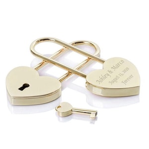 Engraved Love Lock Heart Lock Personalized Gold Heart Padlock With Key Custom Travel Bridge Lock For Lovers Anniversary Engagement Honeymoon