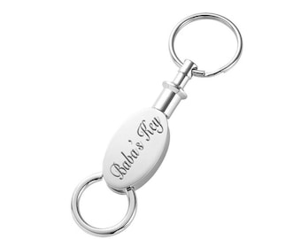 Juvale 12 Pack Quick Release & Detachable Dual Sided Pull Apart Keychain  with Key Ring, Silver
