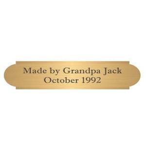 Engraved Solid Brass Plate - Personalized Memorial Plaque - Customized Name Plate - Brass Trophy Tag - Black Etched Letters - Art Signs Gold