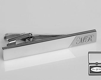 Ships from USA Personalized Silver Stainless Steel Tie Clip for Doctors Custom Engraved Free