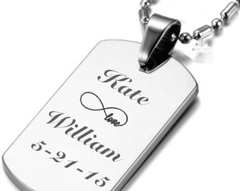 engraved dog tag for men etsy