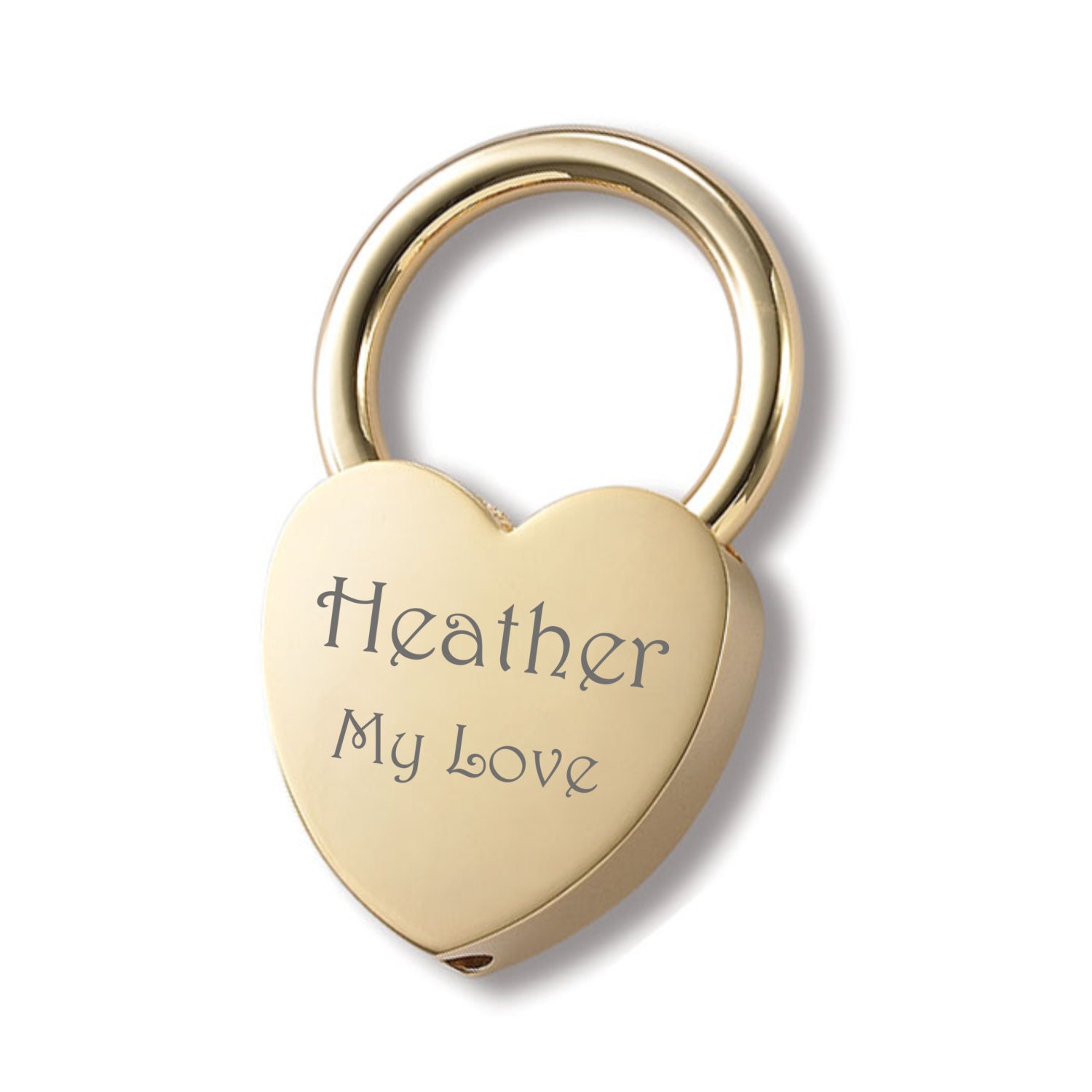Engraved Gold Heart Keychain Engraved Free Etsy