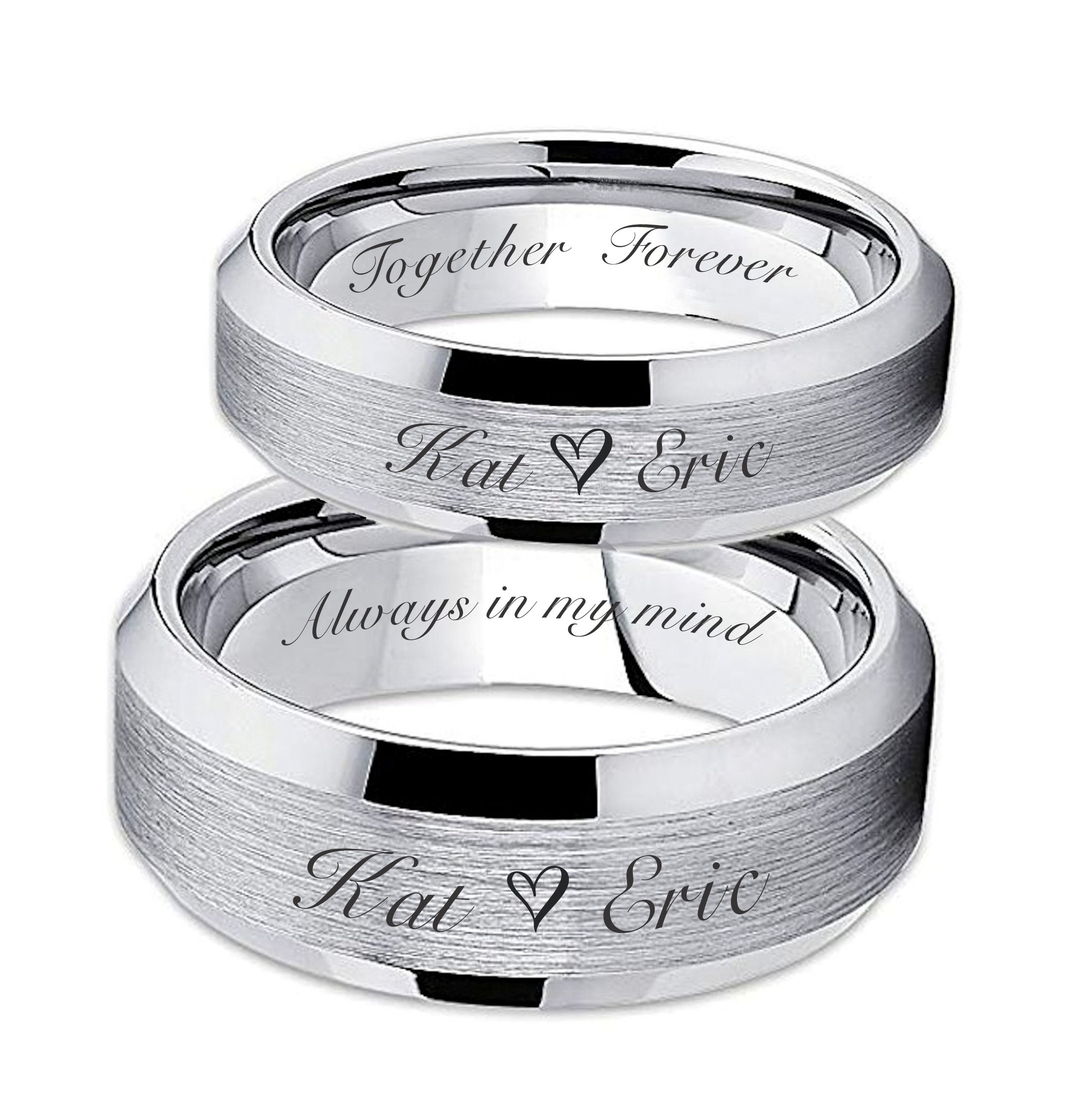 Buy 4mm Always Forever MATCHING PROMISE RING for Couple Ring Set, Simple  Engagement Wedding Band Engraved, Plus Size Flat Sterling Silver Ring  Online in India - Etsy