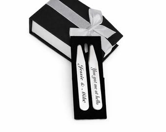 Engraved Collar Stays Personalized Silver Stainless Steel Collar Stays Set Custom Engraved Wedding Gift Groomsmen Gift Buy 6 Get 7th Free