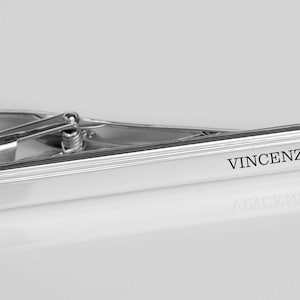 Personalized Tie Clip Engraved Silver Tie Clip For Groom Groomsman Best Man Gift Custom Tie Bar For Men Father's Day Gift Buy 6 Get 7th Free image 3