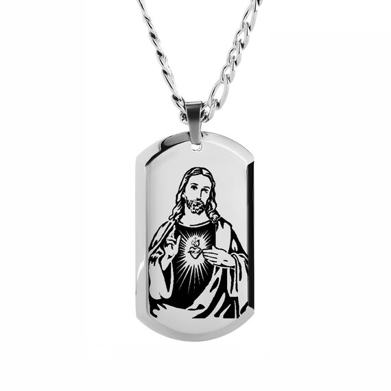 Personalized Jesus Engraved Pendant, Jesus Pendant Necklace 