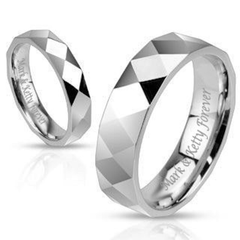 Engraved Promise Rings Engraved Bands Stainless Steel Etsy