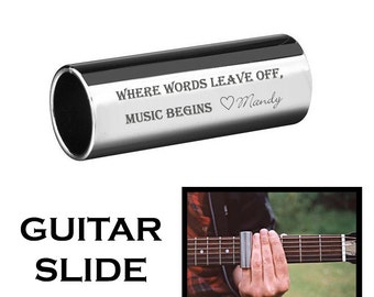 Personalized Stainless Steel Guitar Slide Custom Engraved Free