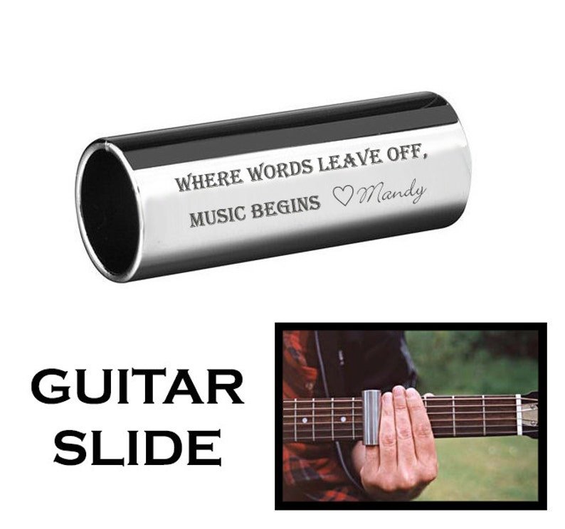 Personalized Stainless Steel Guitar Slide & Guitar Pick Etsy