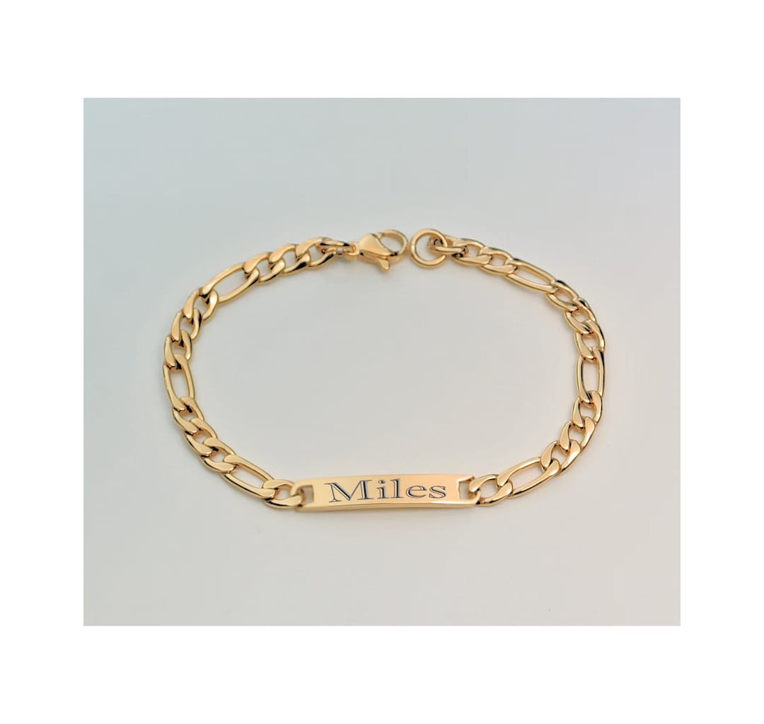 Engraved Gold Bracelet, Gold Small 5.5 Inches Children's Bracelet